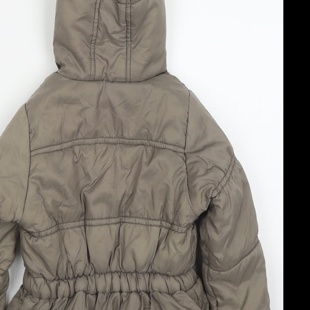 Evie Girls Brown   Parka Coat Size 18-24 Months   Zip - Butterfly
