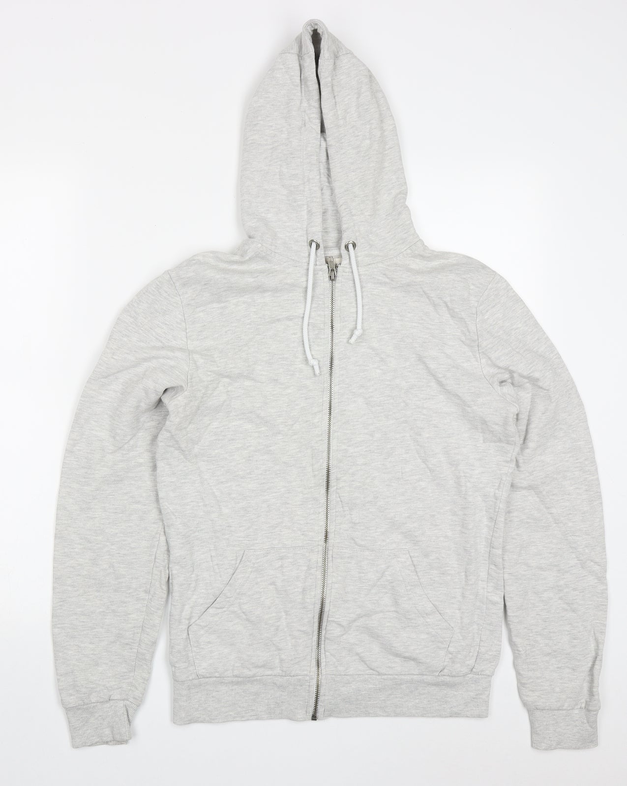 River Island Mens Grey  Cotton Full Zip Hoodie Size S