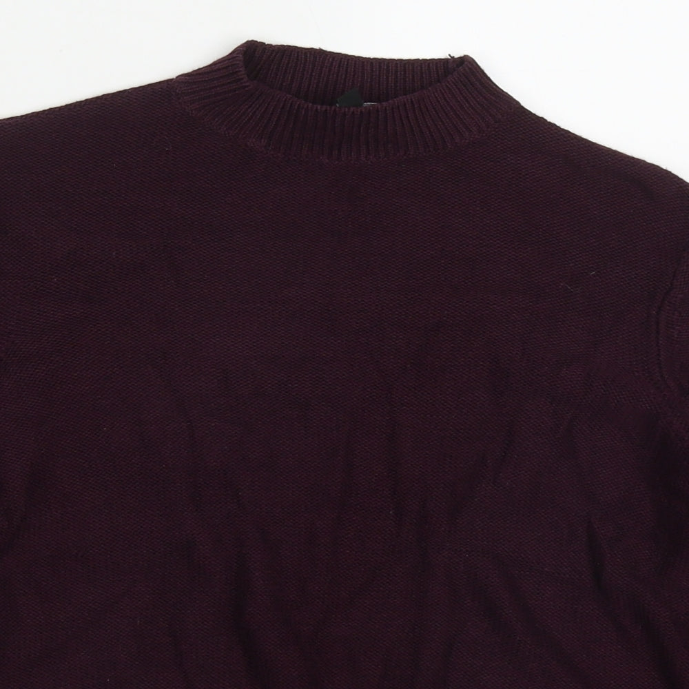 New Look Girls Purple Round Neck Striped Viscose Pullover Jumper Size 12-13 Years  Pullover