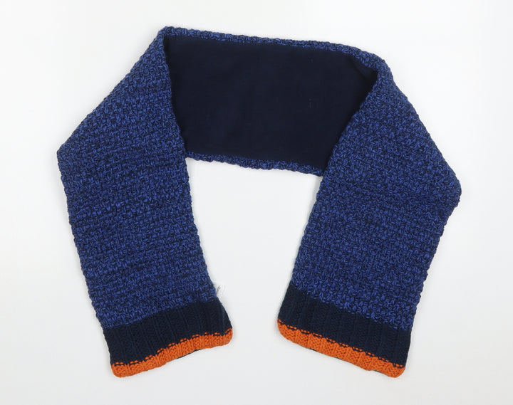 George Boys Blue Striped Acrylic Rectangle Scarf Scarf One Size