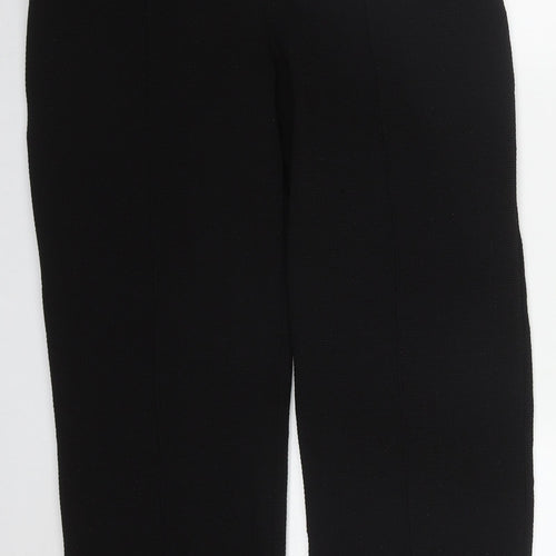 Papaya Womens Black  Polyester Trousers  Size 12 L27 in Regular