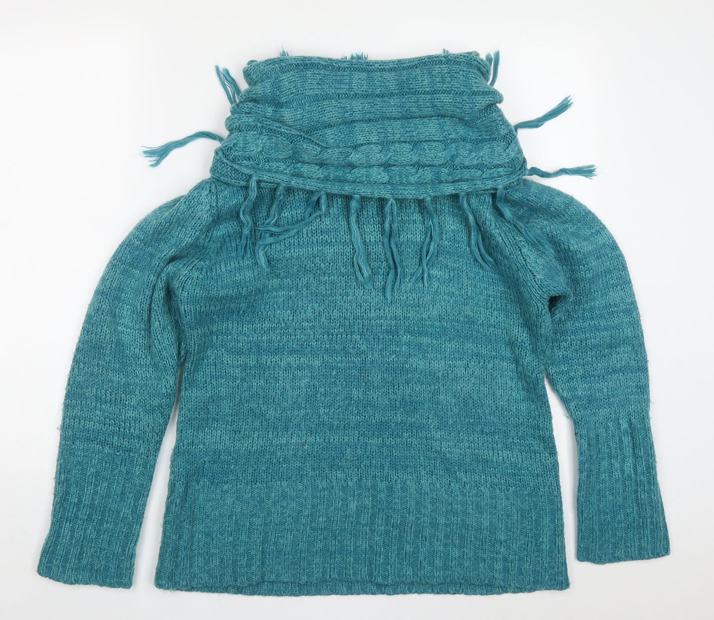 Lakeland Womens Blue Roll Neck  Acrylic Pullover Jumper Size 14