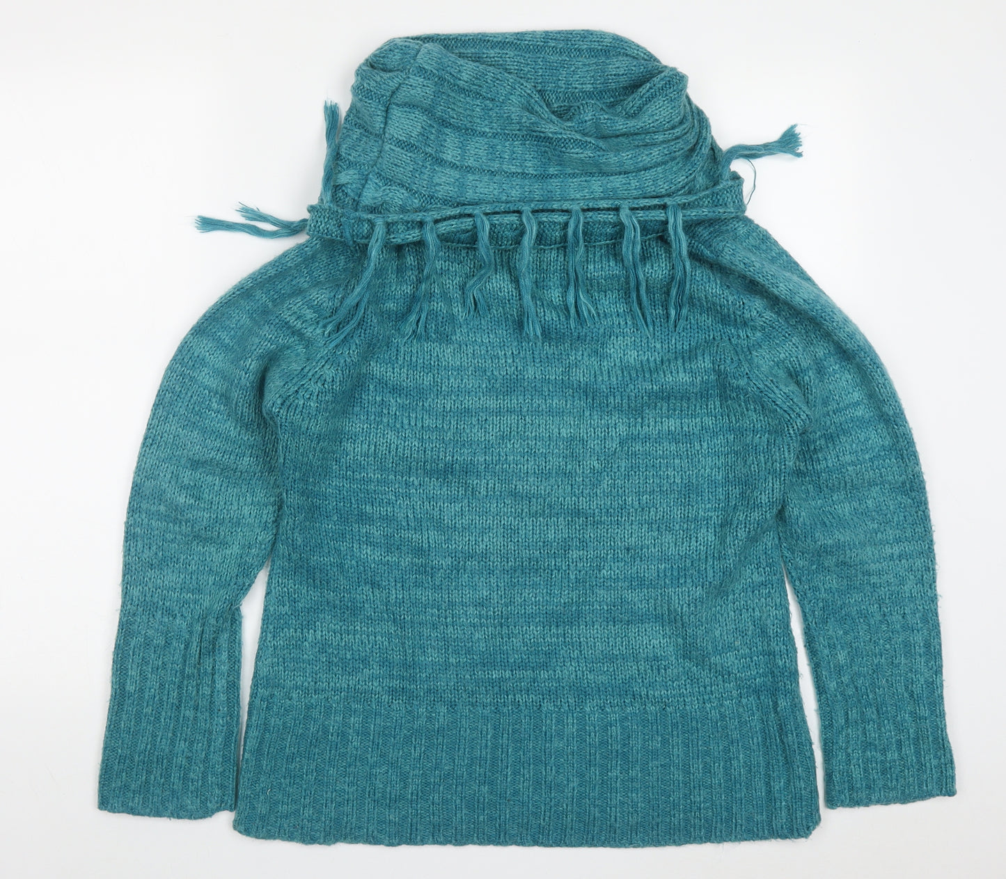 Lakeland Womens Blue Roll Neck  Acrylic Pullover Jumper Size 14