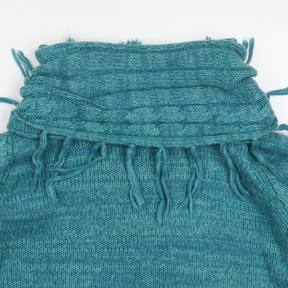 Lakeland Womens Blue Roll Neck  Acrylic Pullover Jumper Size 14