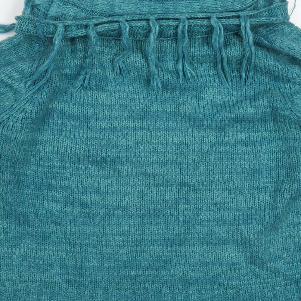 Lakeland Womens Blue Roll Neck  Acrylic Pullover Jumper Size 14