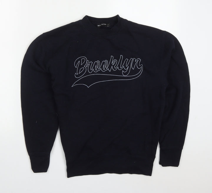 PRETTYLITTLETHING Womens Blue  Cotton Pullover Sweatshirt Size XS  Pullover - Brooklyn