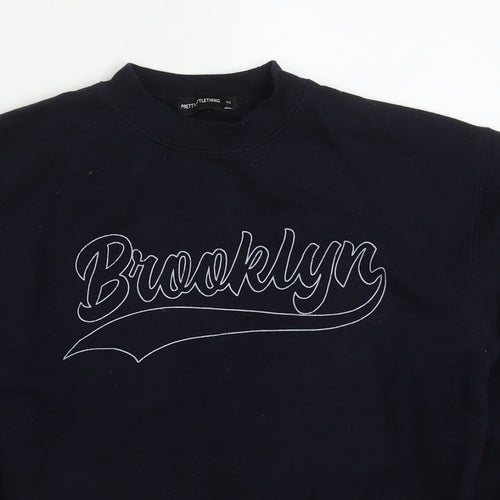 PRETTYLITTLETHING Womens Blue  Cotton Pullover Sweatshirt Size XS  Pullover - Brooklyn
