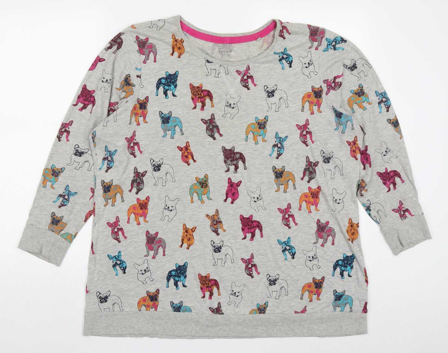 NEXT Womens Multicoloured Solid Cotton Top Pyjama Top Size XL   - Dogs