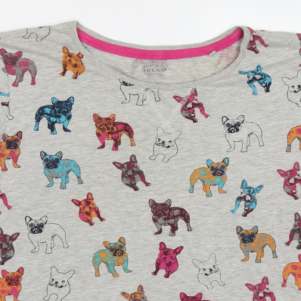 NEXT Womens Multicoloured Solid Cotton Top Pyjama Top Size XL   - Dogs