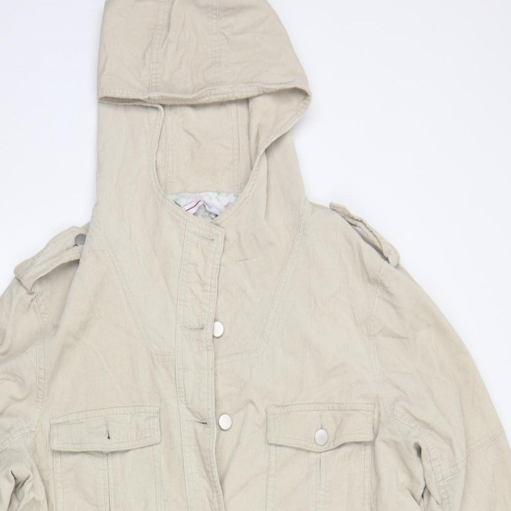 Papaya Womens Beige   Overcoat Coatigan Size 16  Button