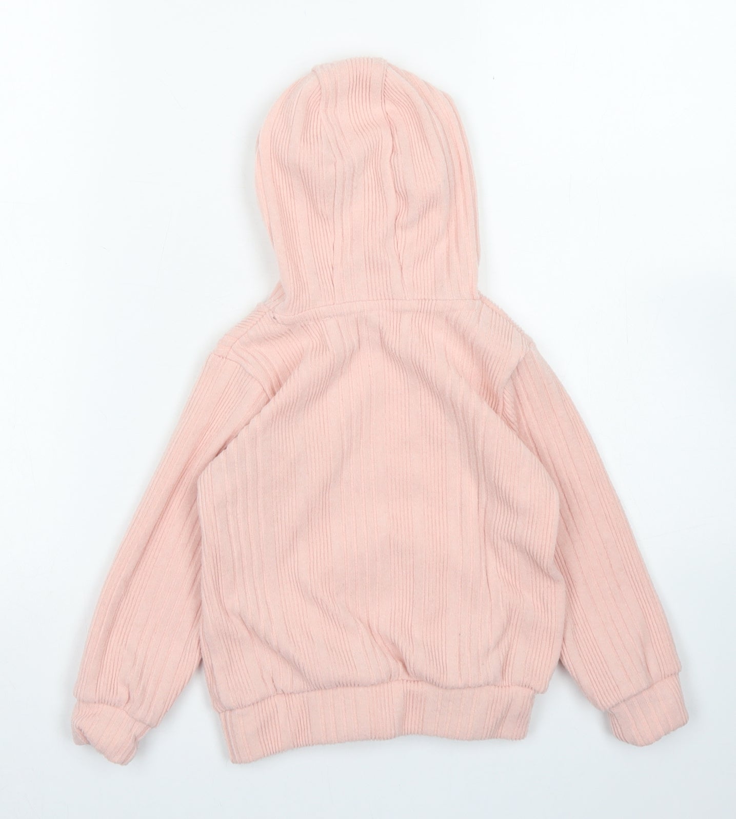 Matalan Girls Pink Striped Polyester Pullover Hoodie Size 4 Years