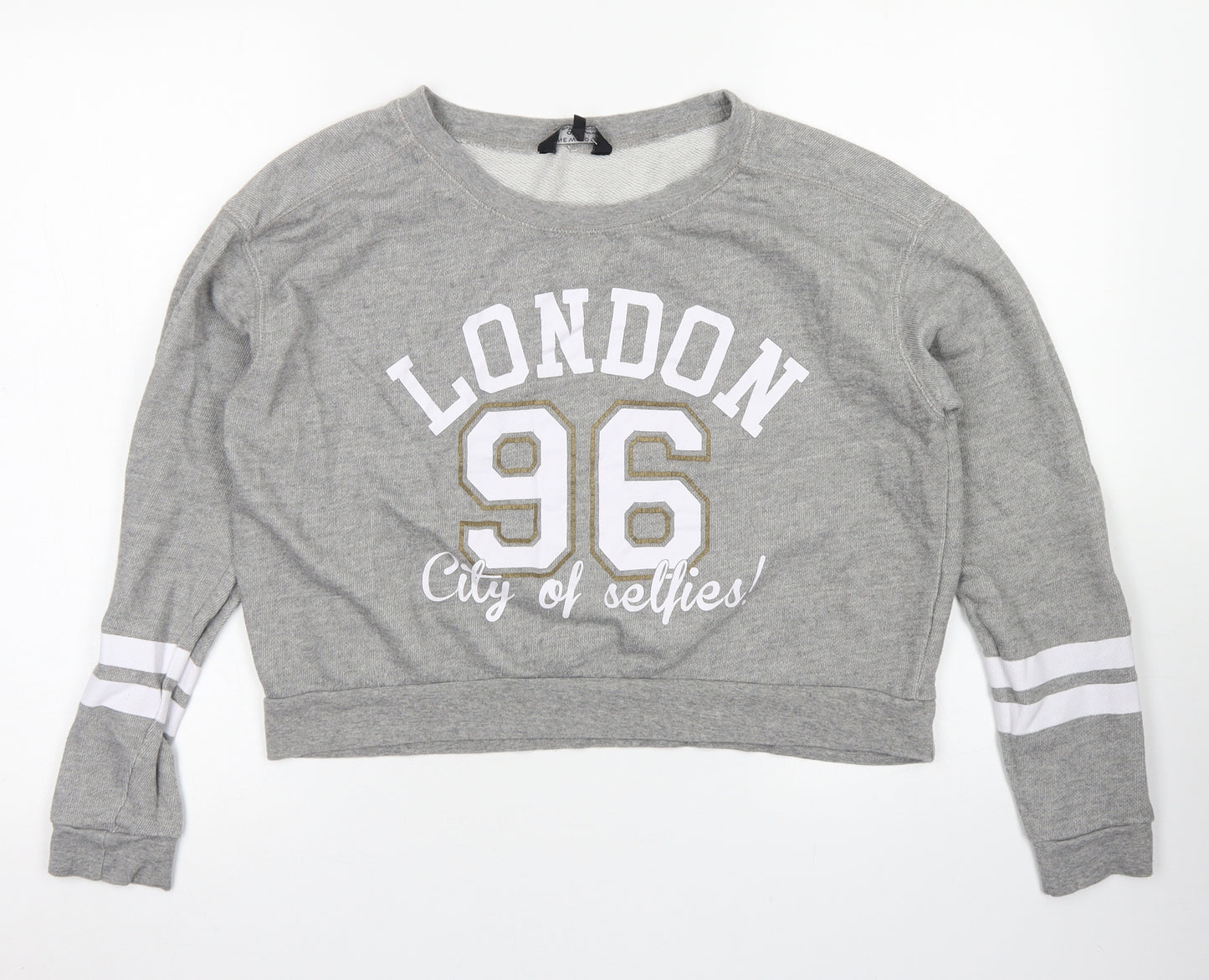915 Generation Girls Grey  Cotton Pullover Sweatshirt Size 14-15 Years   - Cropepd