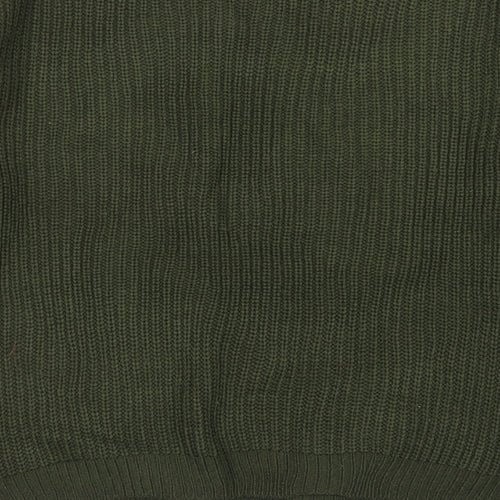 Missguided Womens Green Boat Neck  Acrylic Pullover Jumper Size S