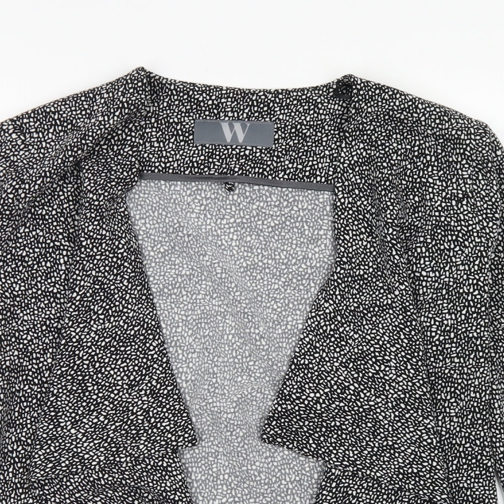 BHS Womens Black Animal Print  Jacket Blazer Size 10