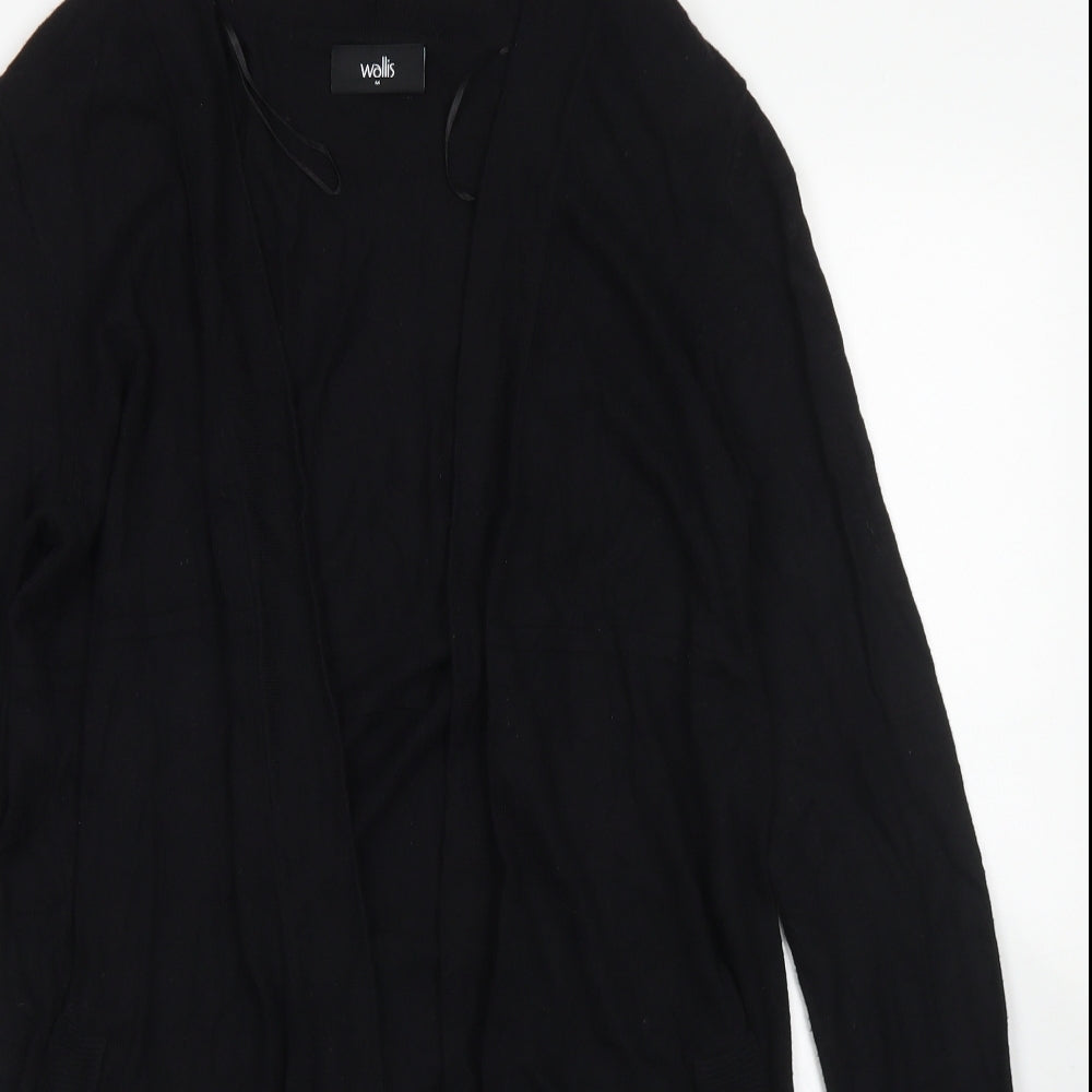 Wallis Womens Black Round Neck  Nylon Cardigan Jumper Size M