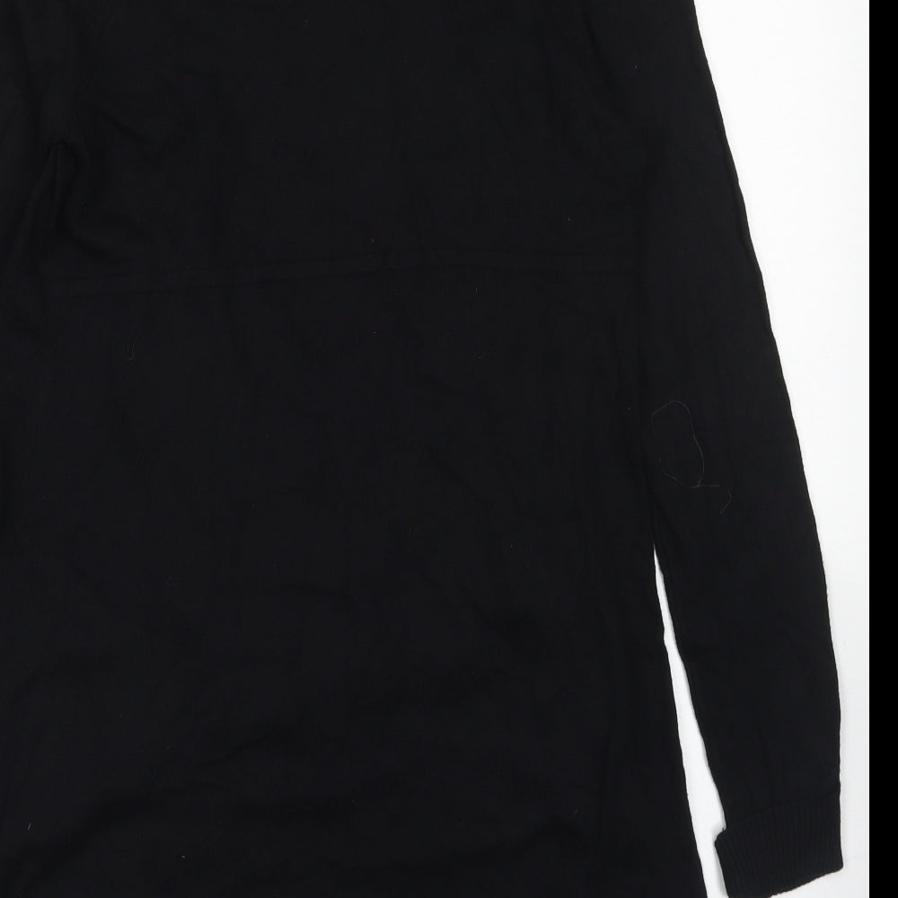Wallis Womens Black Round Neck  Nylon Cardigan Jumper Size M