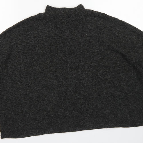 Divided Womens Grey  Acrylic Cropped T-Shirt Size XS Mock Neck - Cropped