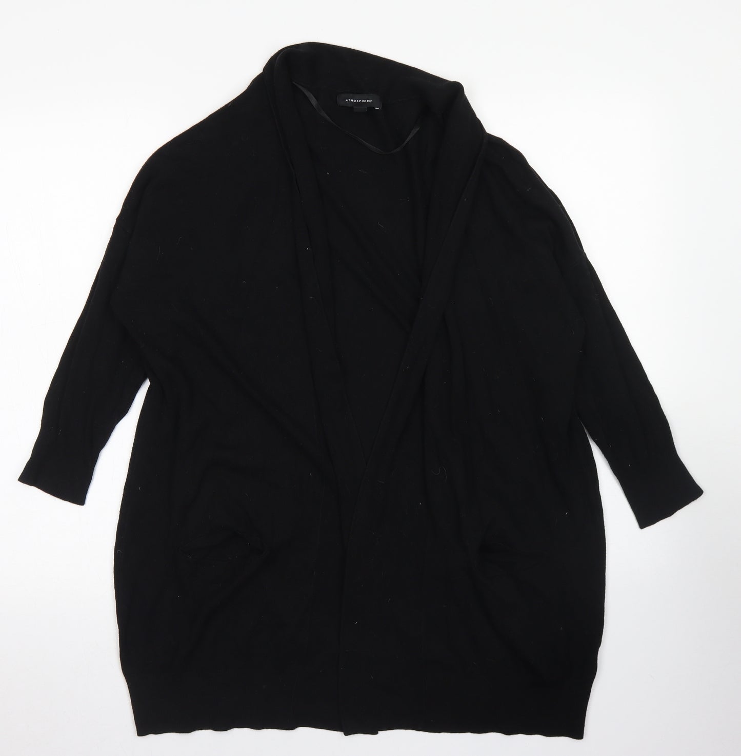 Atmosphere Womens Black Collared  Viscose Cardigan Jumper Size 14