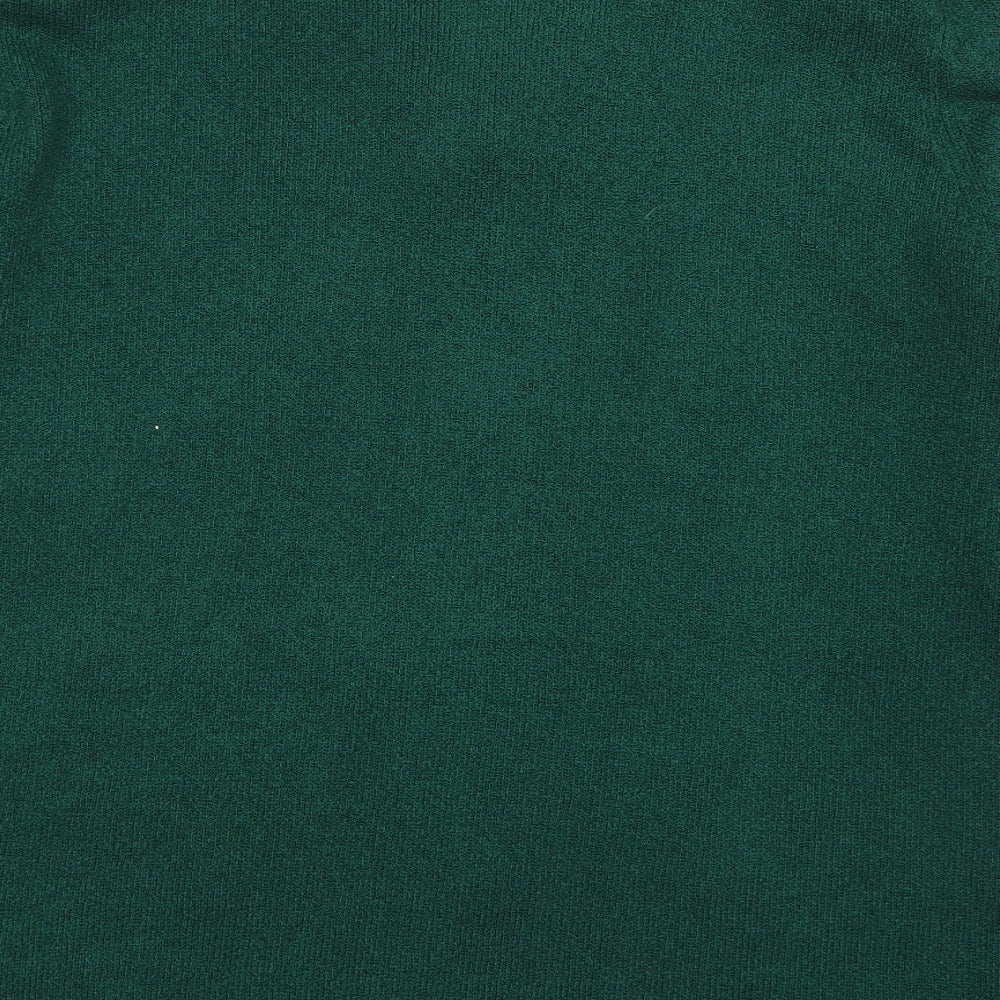 Country Casuals Womens Green Collared  Acrylic Pullover Jumper Size L