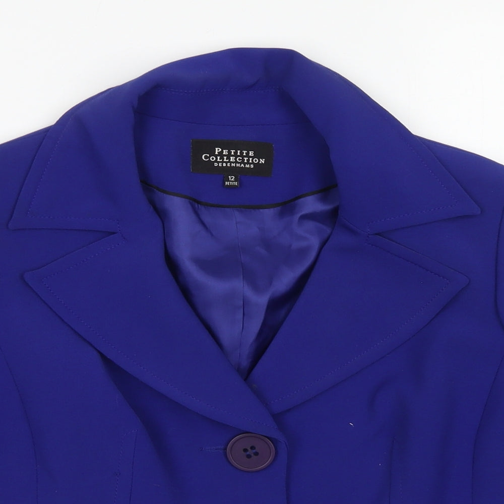 Debenhams Womens Blue  Polyester Jacket Blazer Size 12
