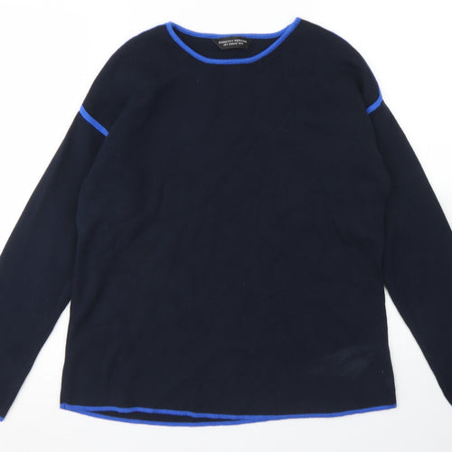 Dorothy Perkins Womens Blue Round Neck  Cotton Pullover Jumper Size 12