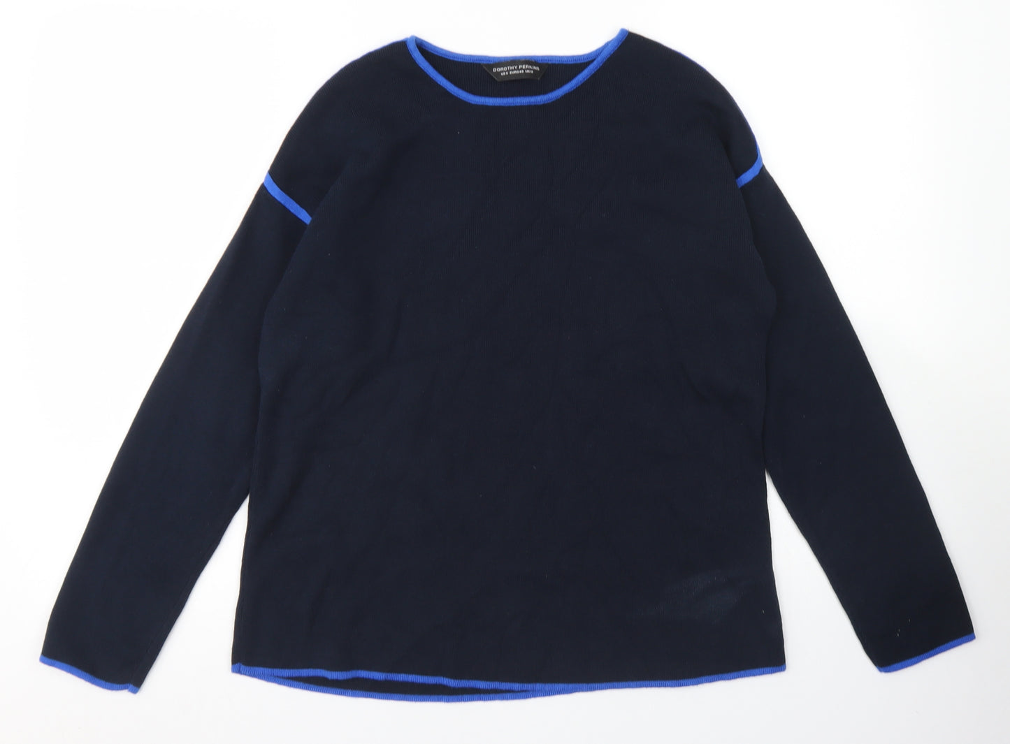 Dorothy Perkins Womens Blue Round Neck  Cotton Pullover Jumper Size 12