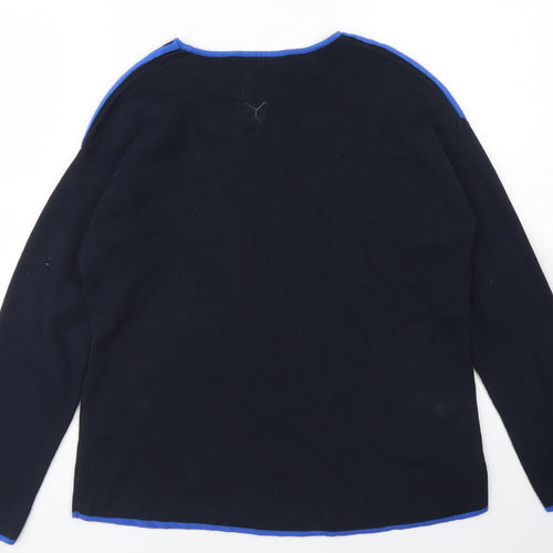 Dorothy Perkins Womens Blue Round Neck  Cotton Pullover Jumper Size 12