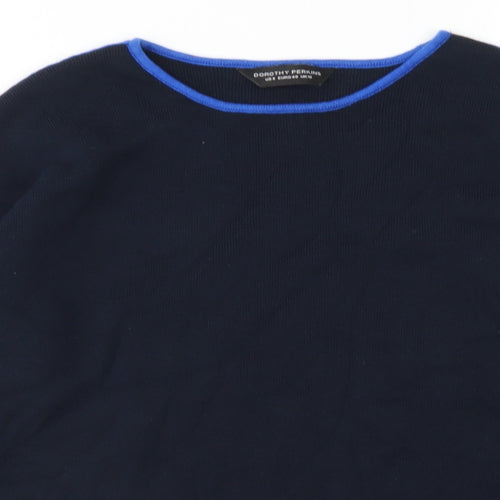 Dorothy Perkins Womens Blue Round Neck  Cotton Pullover Jumper Size 12