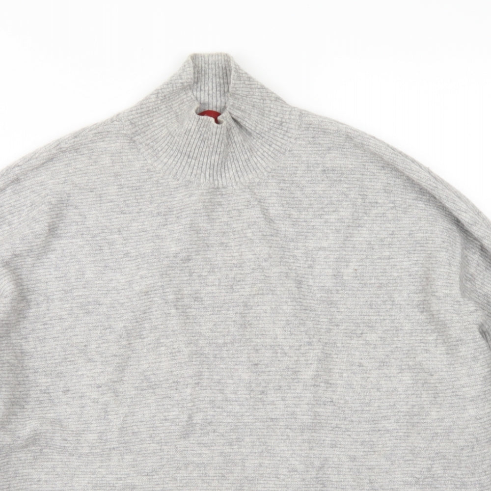 Olsen Womens Grey Mock Neck  Wool Pullover Jumper Size 12