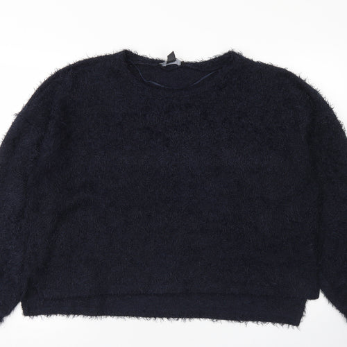 Primark Womens Blue Crew Neck  Polyester Pullover Jumper Size L