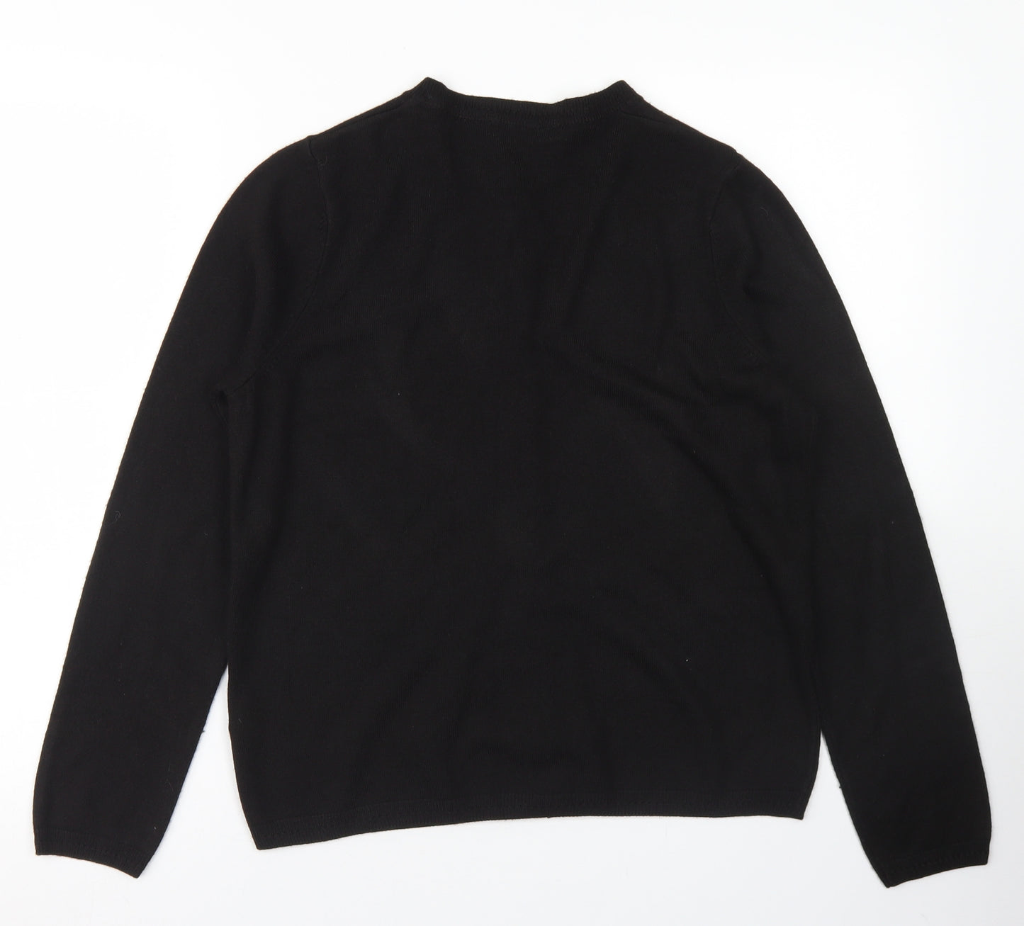 Classic Womens Brown Crew Neck  Acrylic Cardigan Jumper Size 12