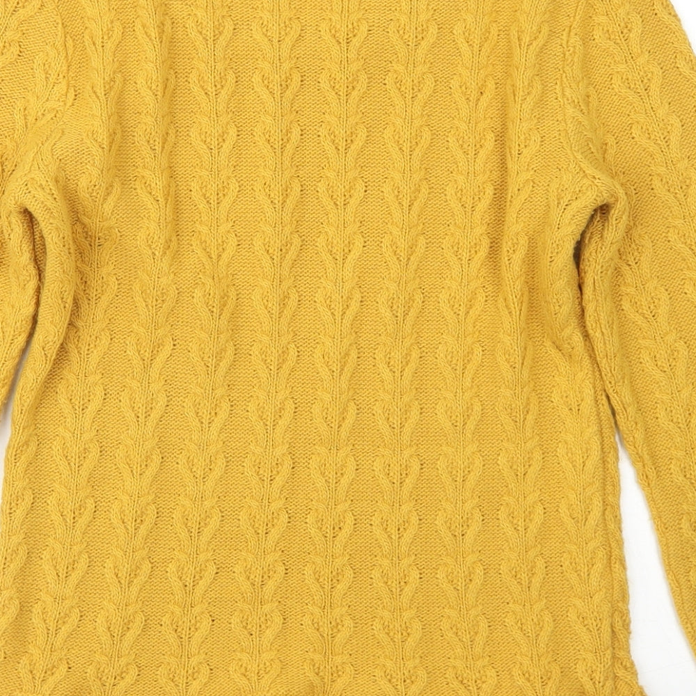 Miss Selfridge Womens Yellow Crew Neck  Acrylic Pullover Jumper Size 10   - Peplum
