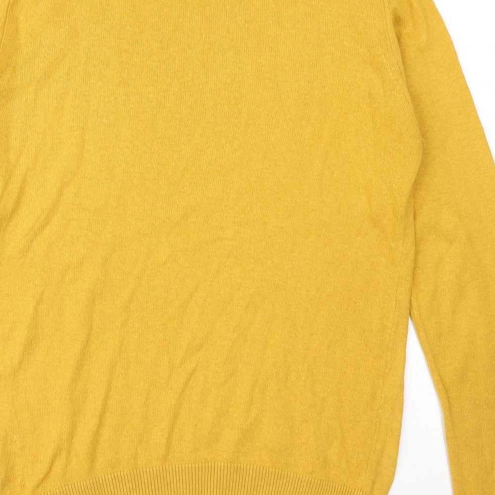 M&S  Womens Yellow Crew Neck  Acrylic Pullover Jumper Size 12