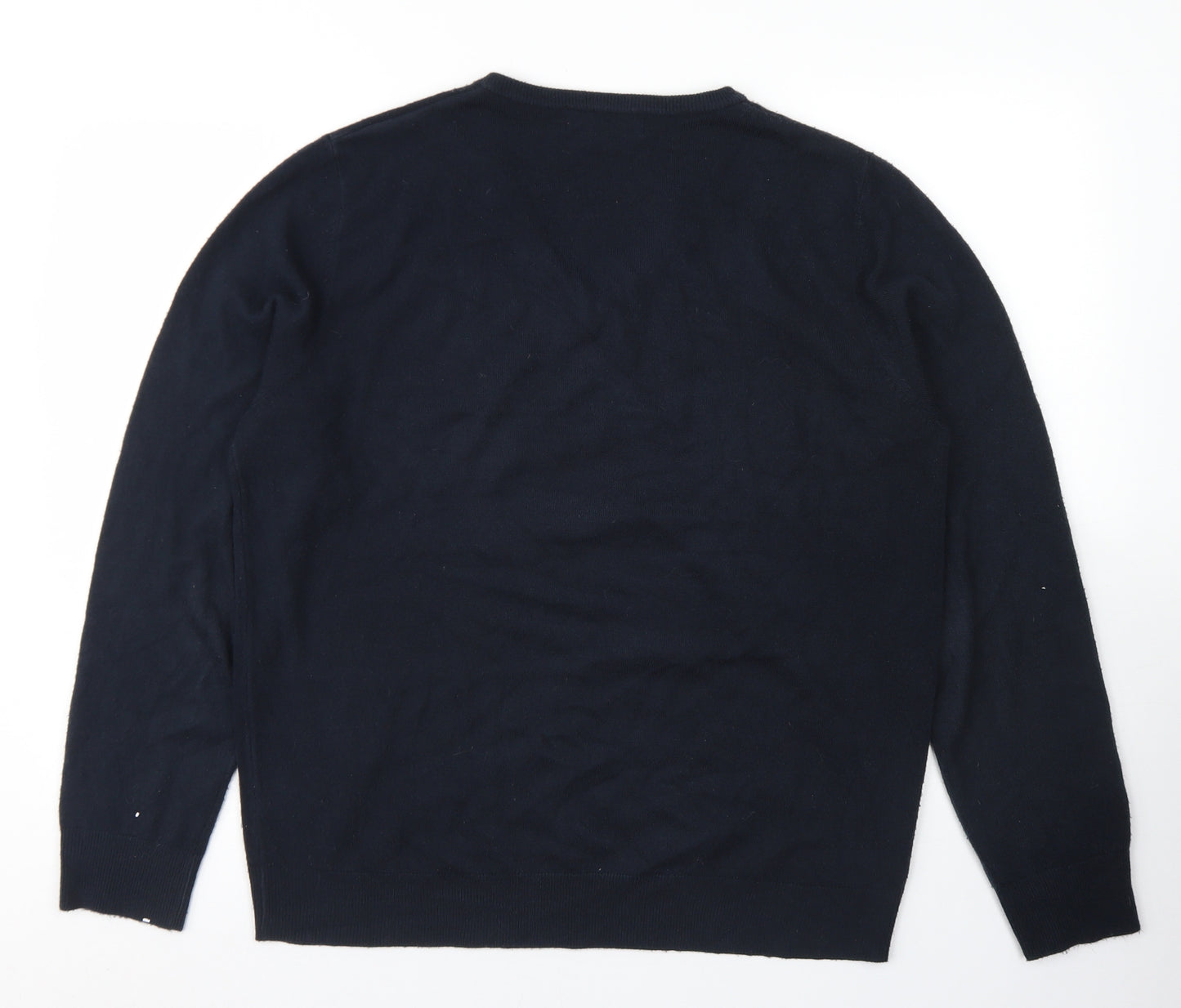 Cedarwood State Mens Blue V-Neck  Acrylic Pullover Jumper Size XL