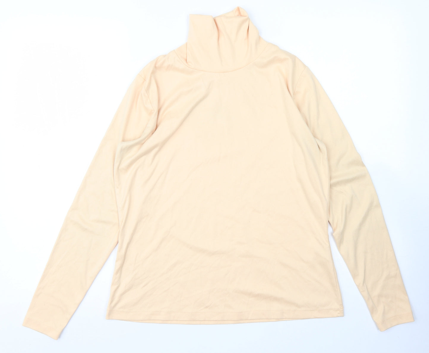 Green Lamb Womens Orange  Polyester Basic T-Shirt Size 12 High Neck