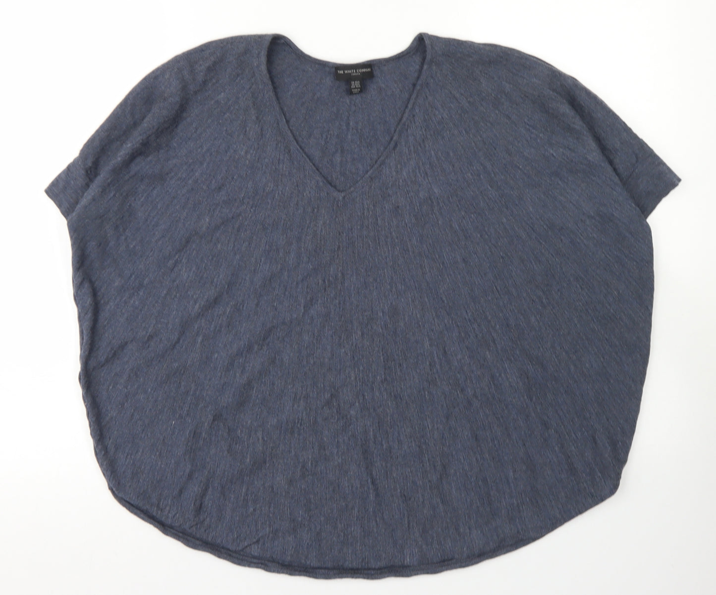 The White Company Womens Blue  Wool Basic T-Shirt Size XS V-Neck
