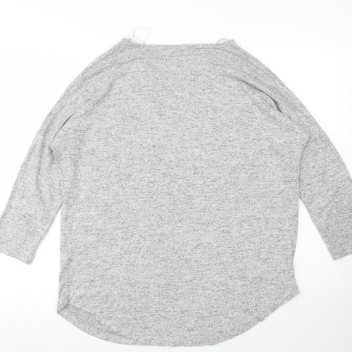 Select Womens Grey  Polyester Basic T-Shirt Size 12 Round Neck