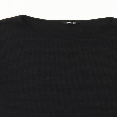 SheIn Womens Black  Cotton Pullover Sweatshirt Size S   - Lace Sleeves