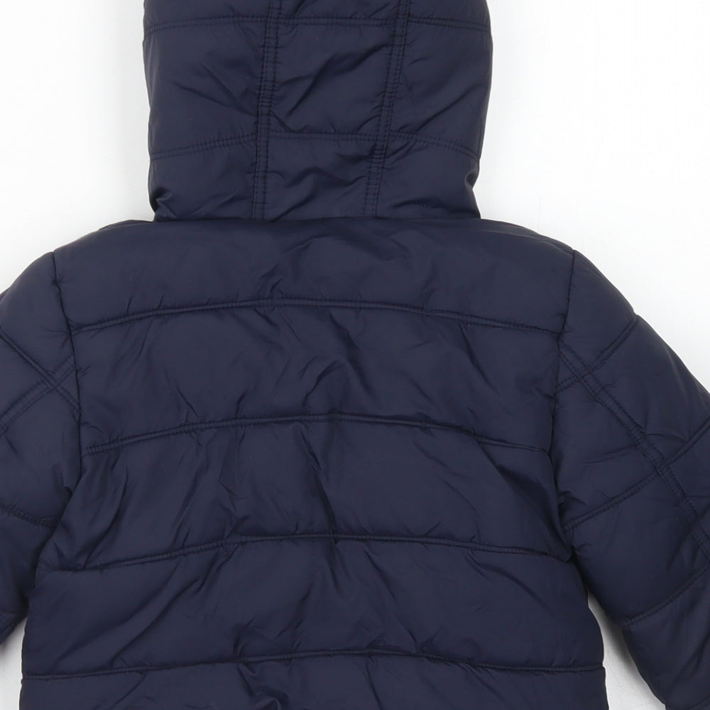 NEXT Boys Blue   Parka Coat Size 18-24 Months   Zip