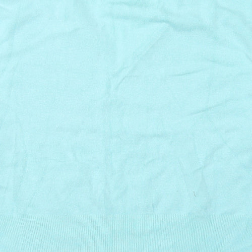 Nouveau Edition Womens Blue Collared  Viscose Pullover Jumper Size L