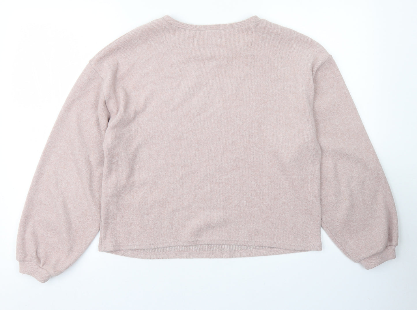 New Look Womens Pink Crew Neck  Polyester Pullover Jumper Size S   - Balloon Sleeve