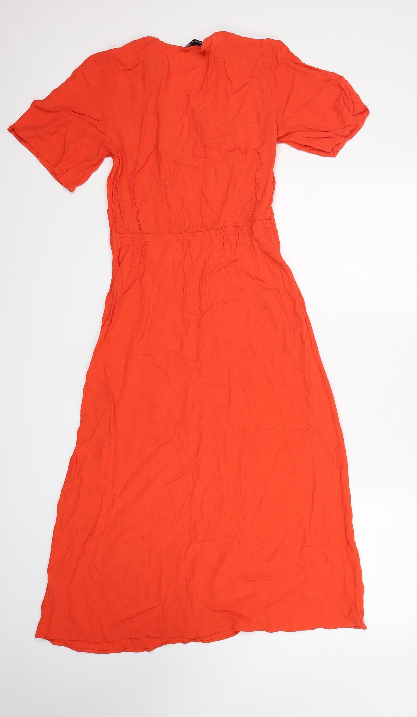 New Look Womens Orange  Viscose A-Line  Size 10  V-Neck