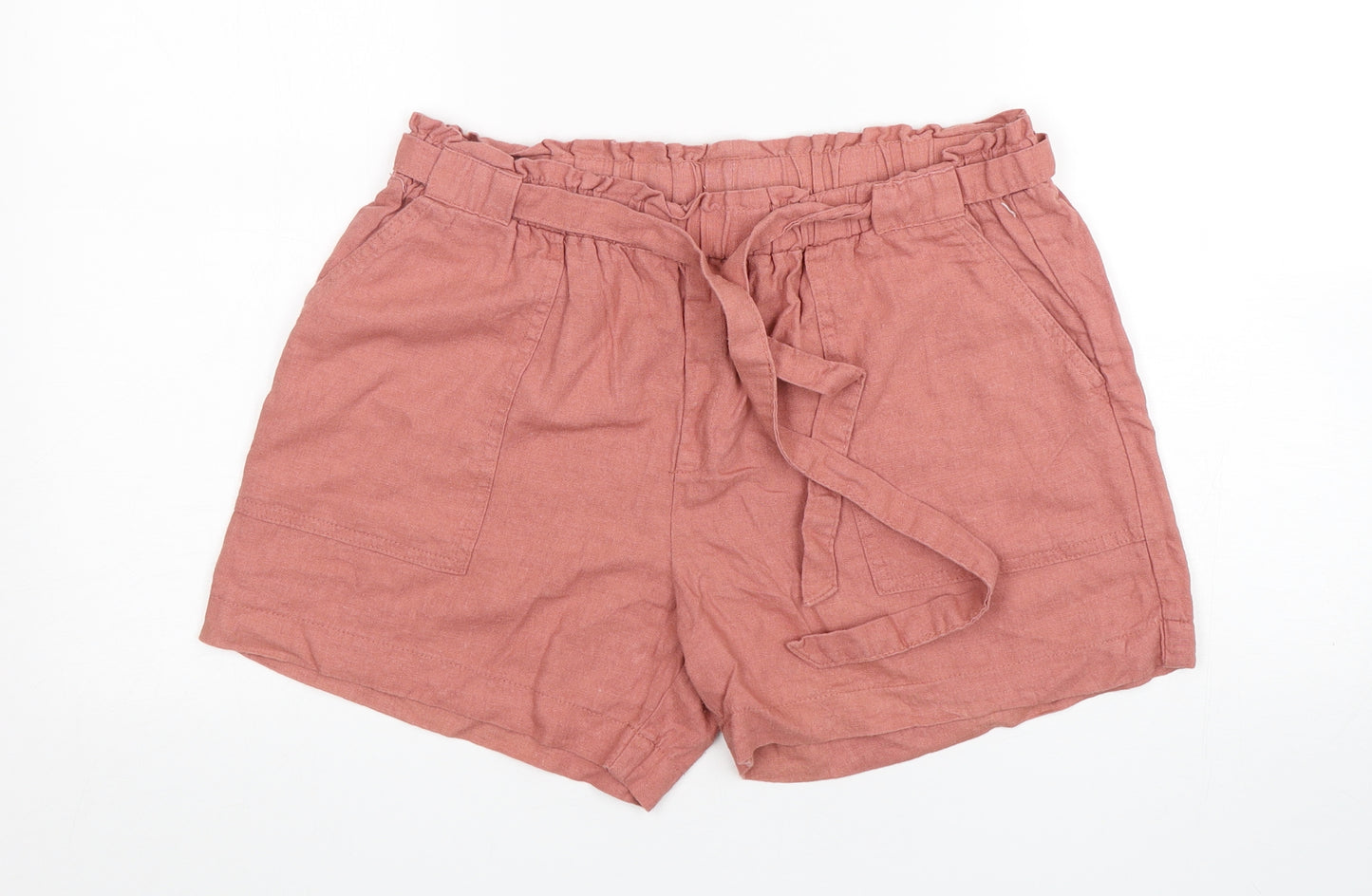 Primark Womens Pink  Linen Sailor Shorts Size 12 L5 in Regular