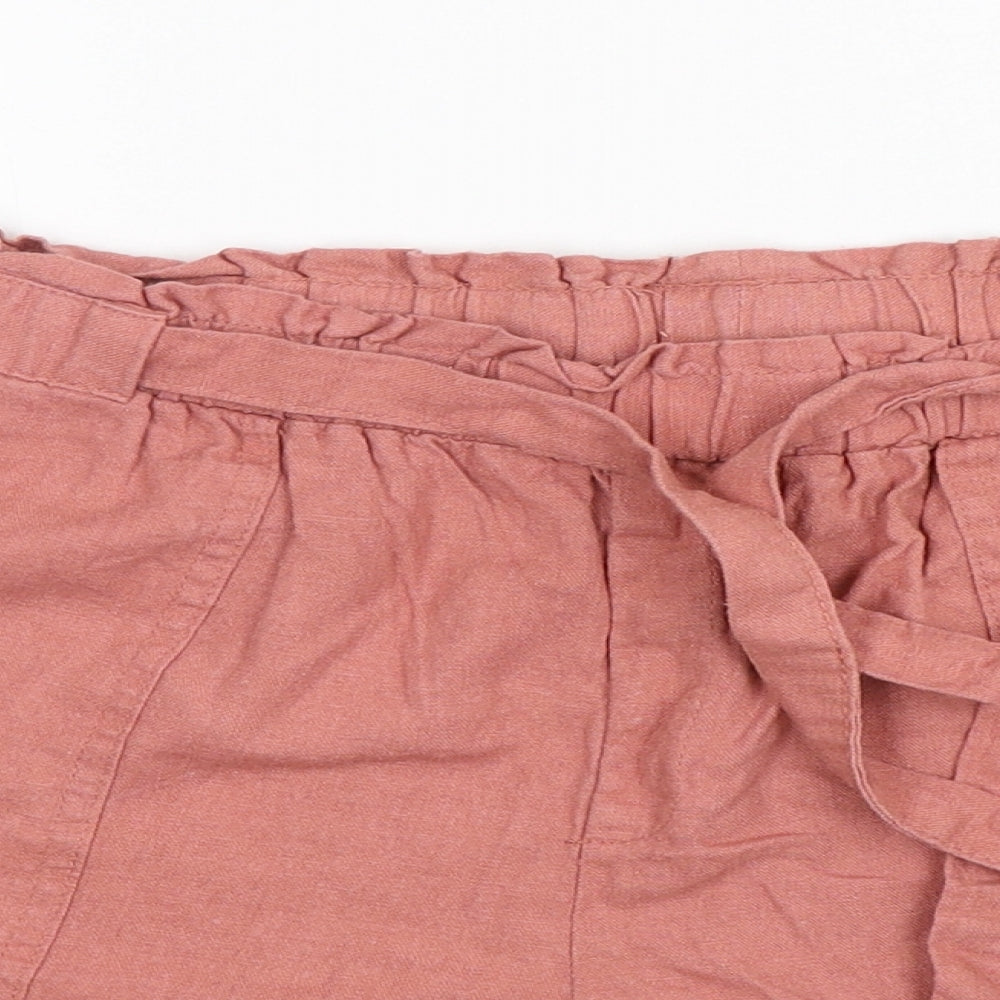 Primark Womens Pink  Linen Sailor Shorts Size 12 L5 in Regular