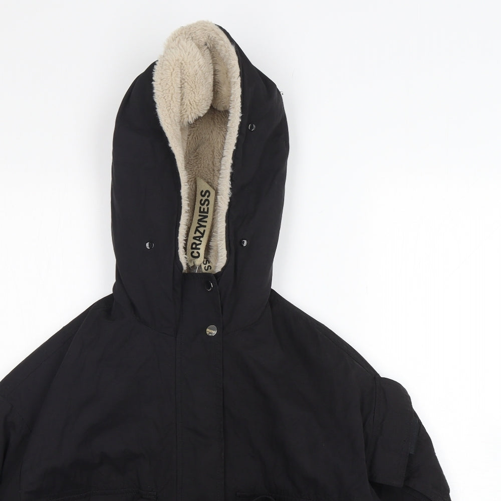 Bershka Womens Black   Parka Coat Size XS