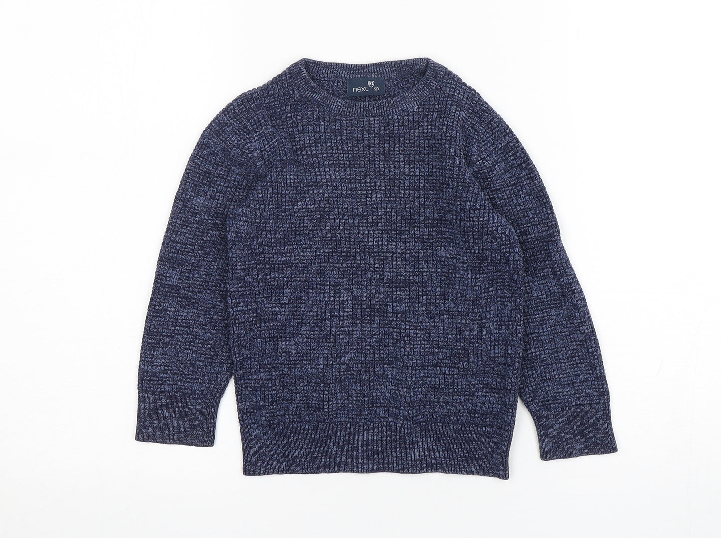 NEXT Boys Blue Round Neck  Cotton Pullover Jumper Size 3 Years