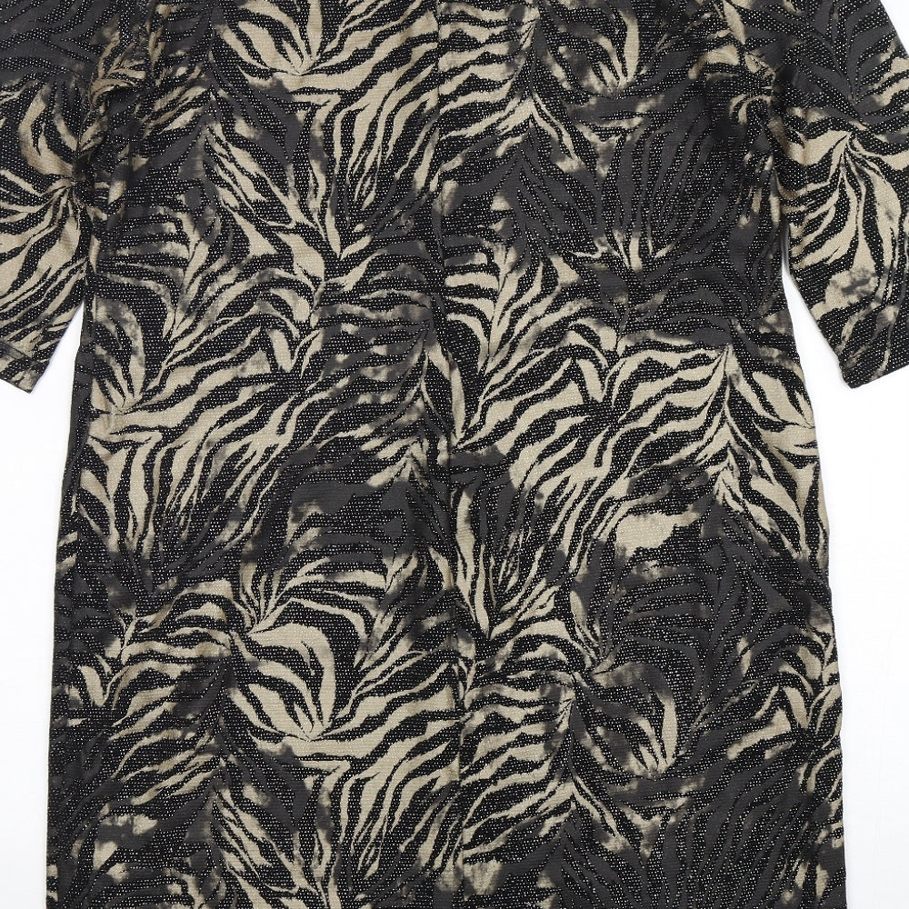 pomodoro Womens Multicoloured Floral Polyamide A-Line  Size 16  Round Neck