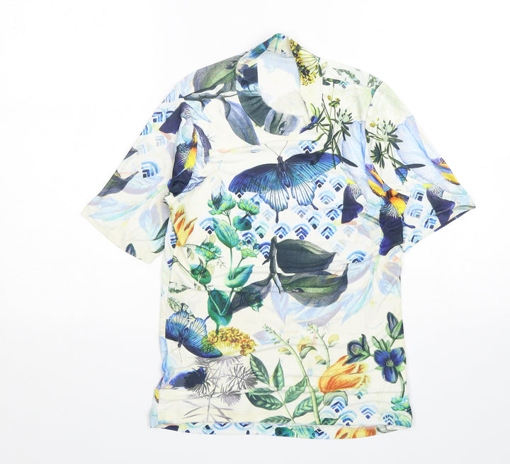 NEXT Girls Multicoloured Floral Polyester Basic T-Shirt Size 12 Years Round Neck