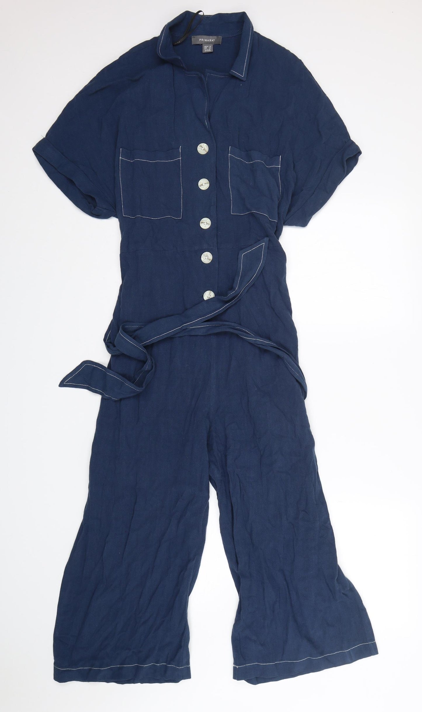Primark Womens Blue  Viscose Jumpsuit One-Piece Size 18 L20 in
