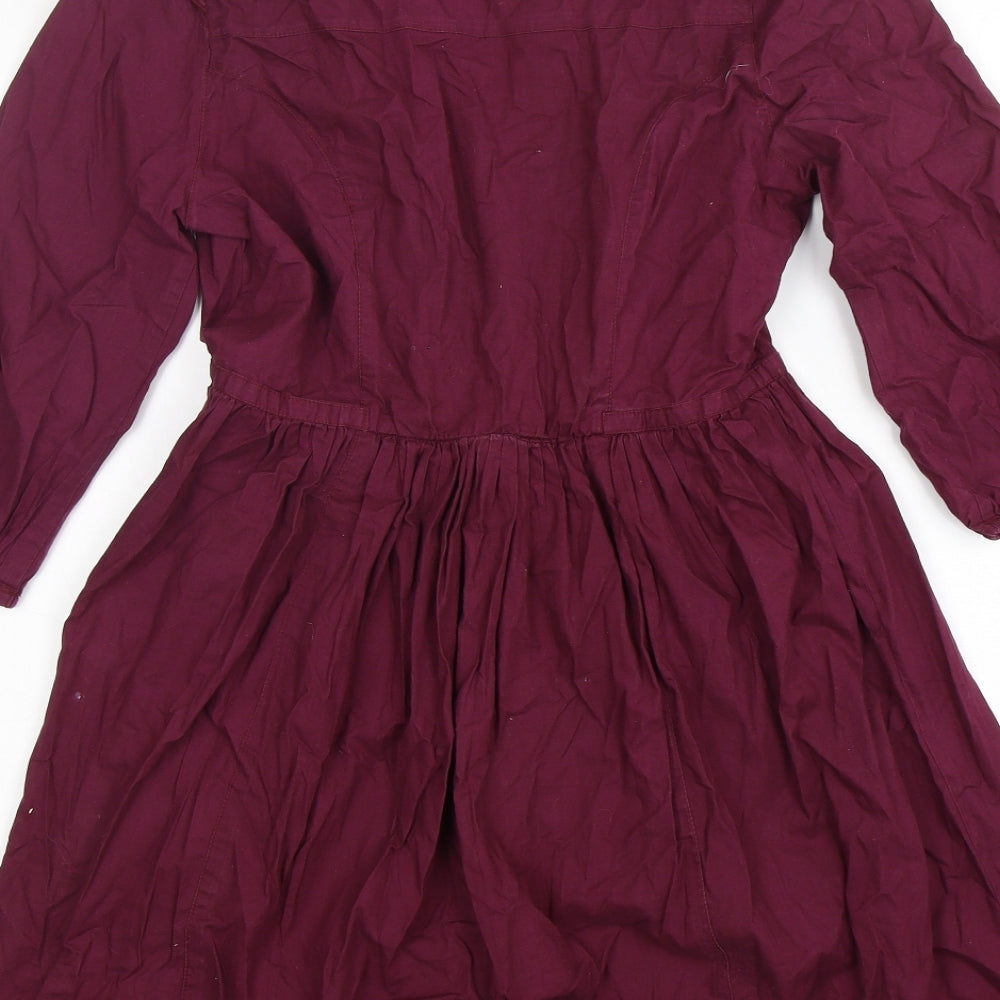 ASOS Womens Purple  Cotton Fit & Flare  Size 10  V-Neck